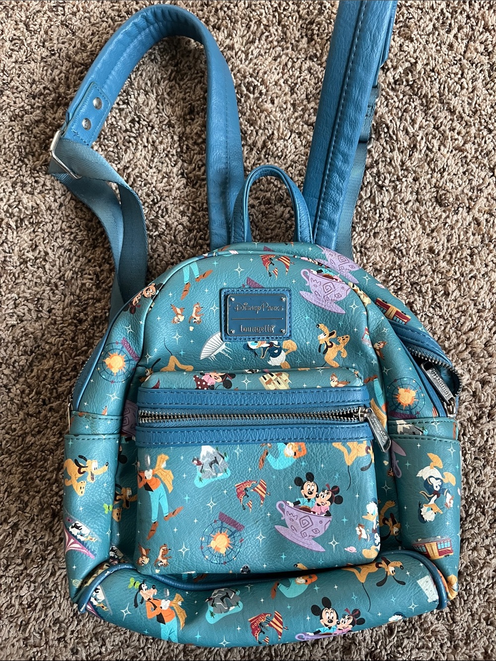 Loungefly Teal Disney parks Character Mini Backpack